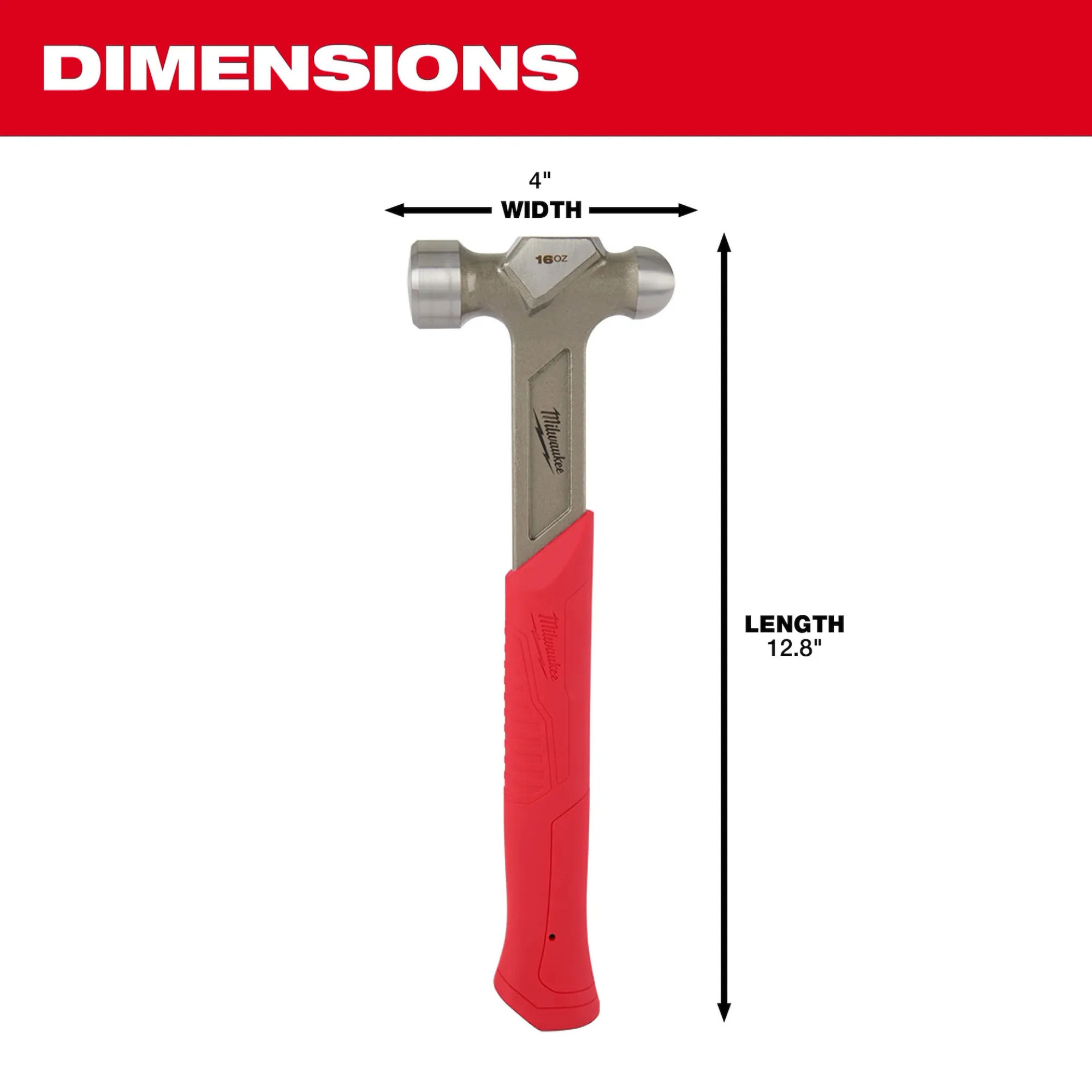 Milwaukee 16oz Steel Ball Peen Hammer from GME Supply